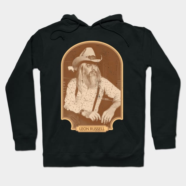 Leon Russell Sepia Tribute Hoodie by darklordpug